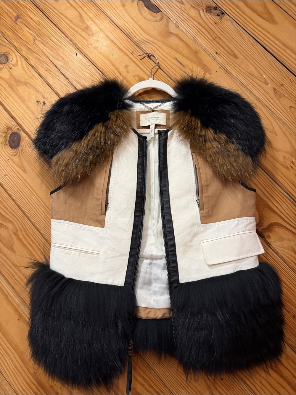BCBG Max Azria Runway fur vest NWT rockstar M ISELIN vest - Picture 3 of 16